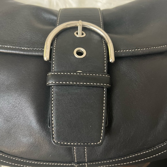 Vintage Coach black leather soho  Y2K bag 9248 - Picture 7 of 15